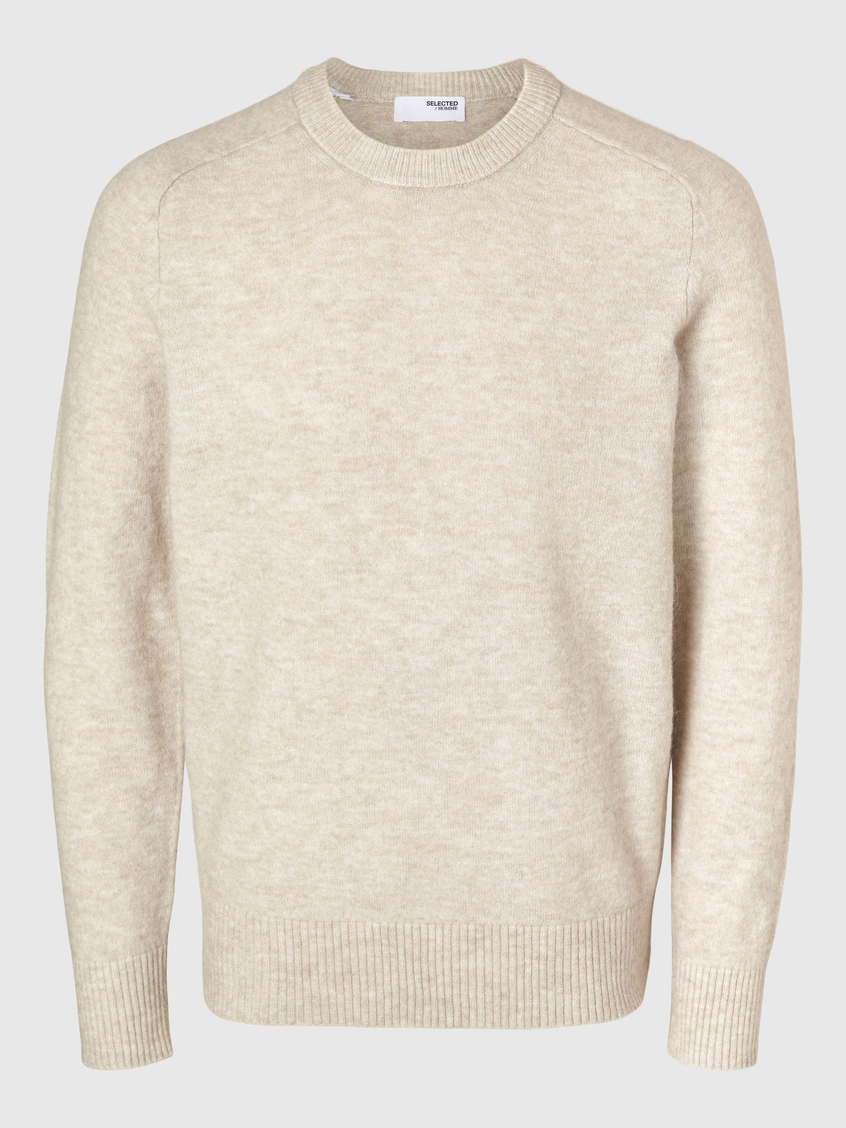 LONG-SLEEVED PULLOVER, Oatmeal, highres