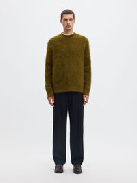 MOHAIRBLANDNING TRÖJA, Fir Green, highres