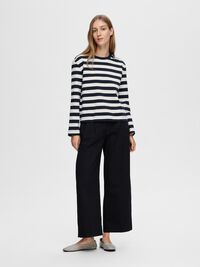 STRIPED LONG-SLEEVED T-SHIRT, Dark Sapphire, highres