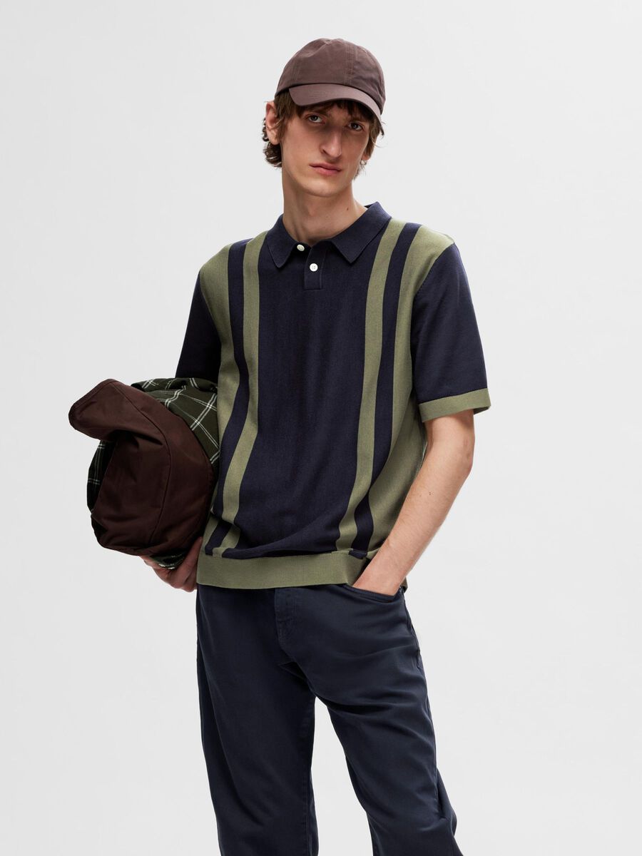 Selected COLORBLOCK POLOHEMD AUS STRICK, Sky Captain, highres - 16094635_SkyCaptain_1121187_003.jpg