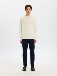 RONDE HALS SWEATER, Oatmeal, highres