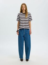 STRIPED BOXY FIT T-SHIRT, Delicioso, highres
