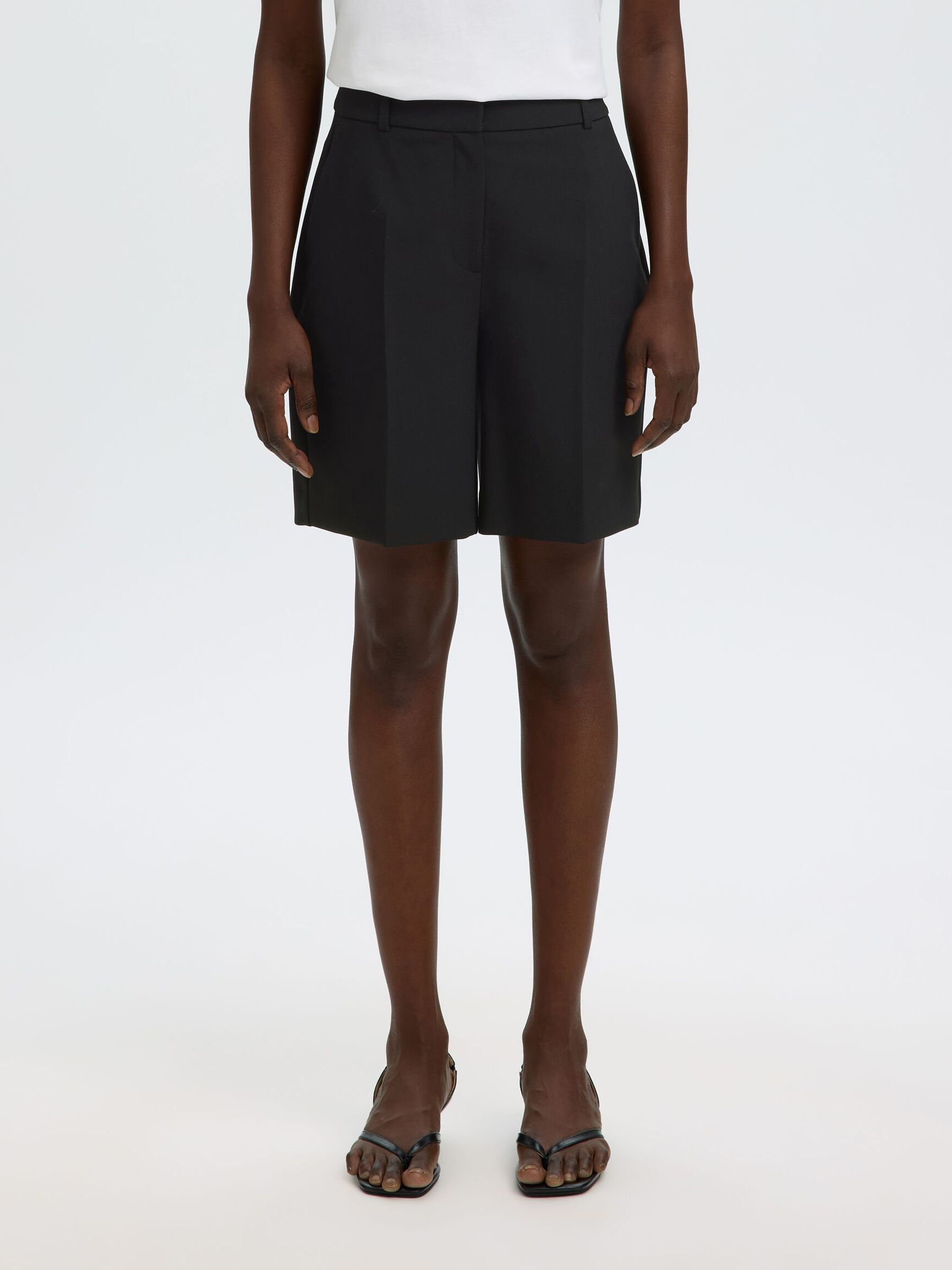 TAILORED  HIGH WAISTED SHORTS, Black, highres
