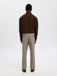 REGULAR FIT WOLLMIX ANZUGHOSE, Oatmeal, highres