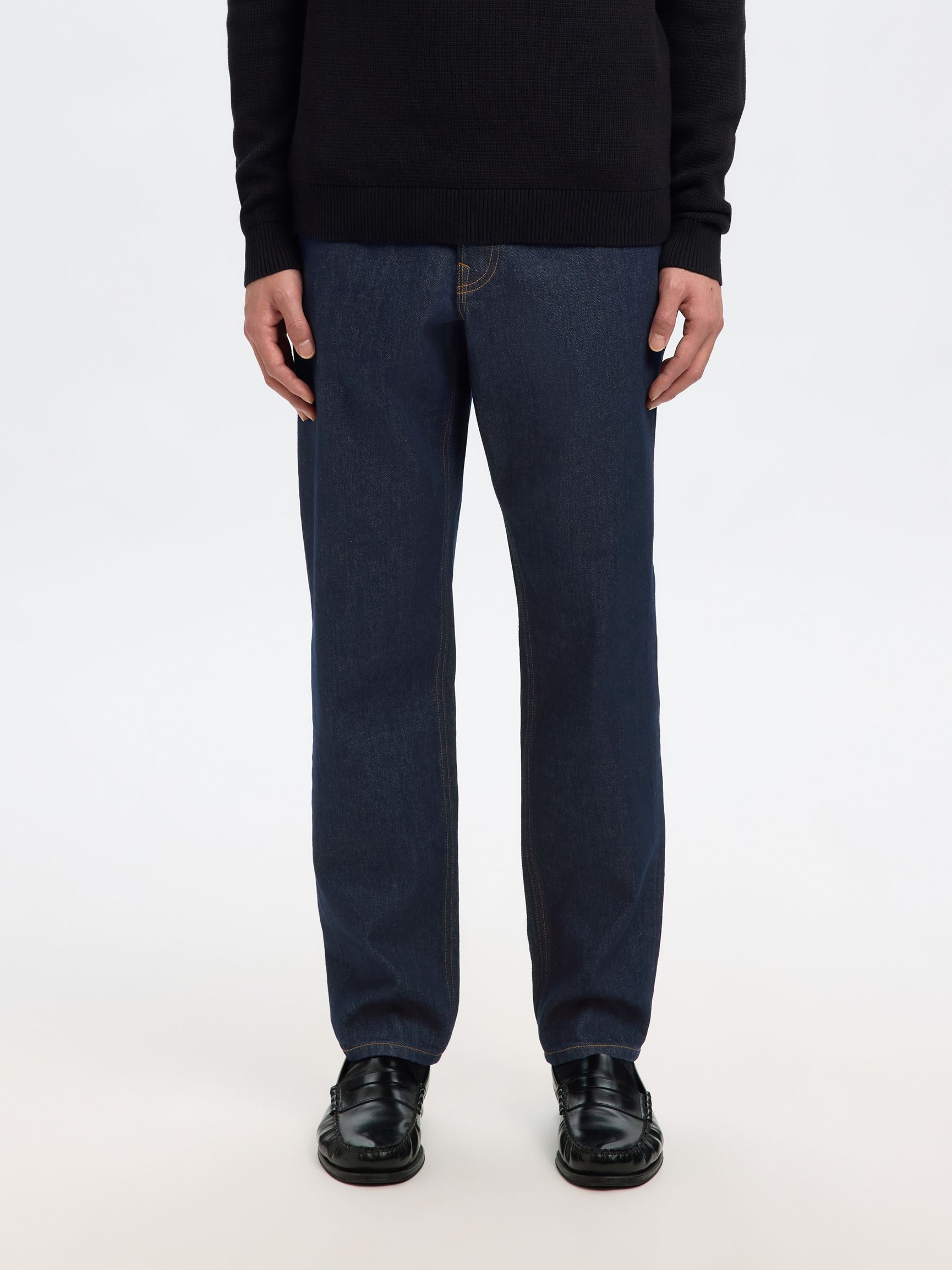 190 TAPERED FIT JEANS, Dark Blue Denim, highres
