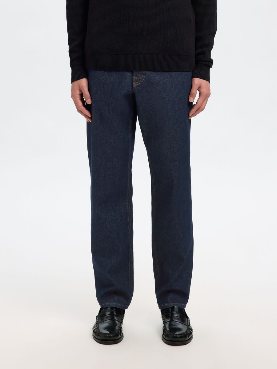 Product tile image - JEANS STRETTI IN FONDO, Dark Blue Denim | 16098202_DarkBlueDenim_1195479