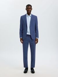 WOVEN WOOL BLEND BLAZER, Blue Depths, highres