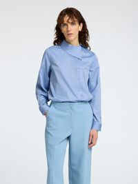 ASYMMETRIC COLLAR SHIRT, Endless Sky, highres