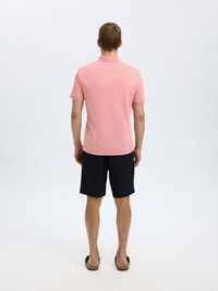 ZIPPER POLO SHIRT, Rose Tan, highres