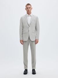 VISCOSE BLEND SLIM FIT BLAZER, Light Grey Melange, highres