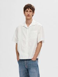 SEERSUCKER SHORT SLEEVED SHIRT, Bright White, highres