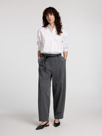TAILORED BARREL FIT TROUSERS, Dark Grey, highres