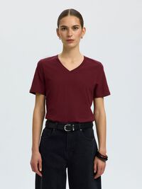 CLASSIC V-NECK T-SHIRT, Tawny Port, highres