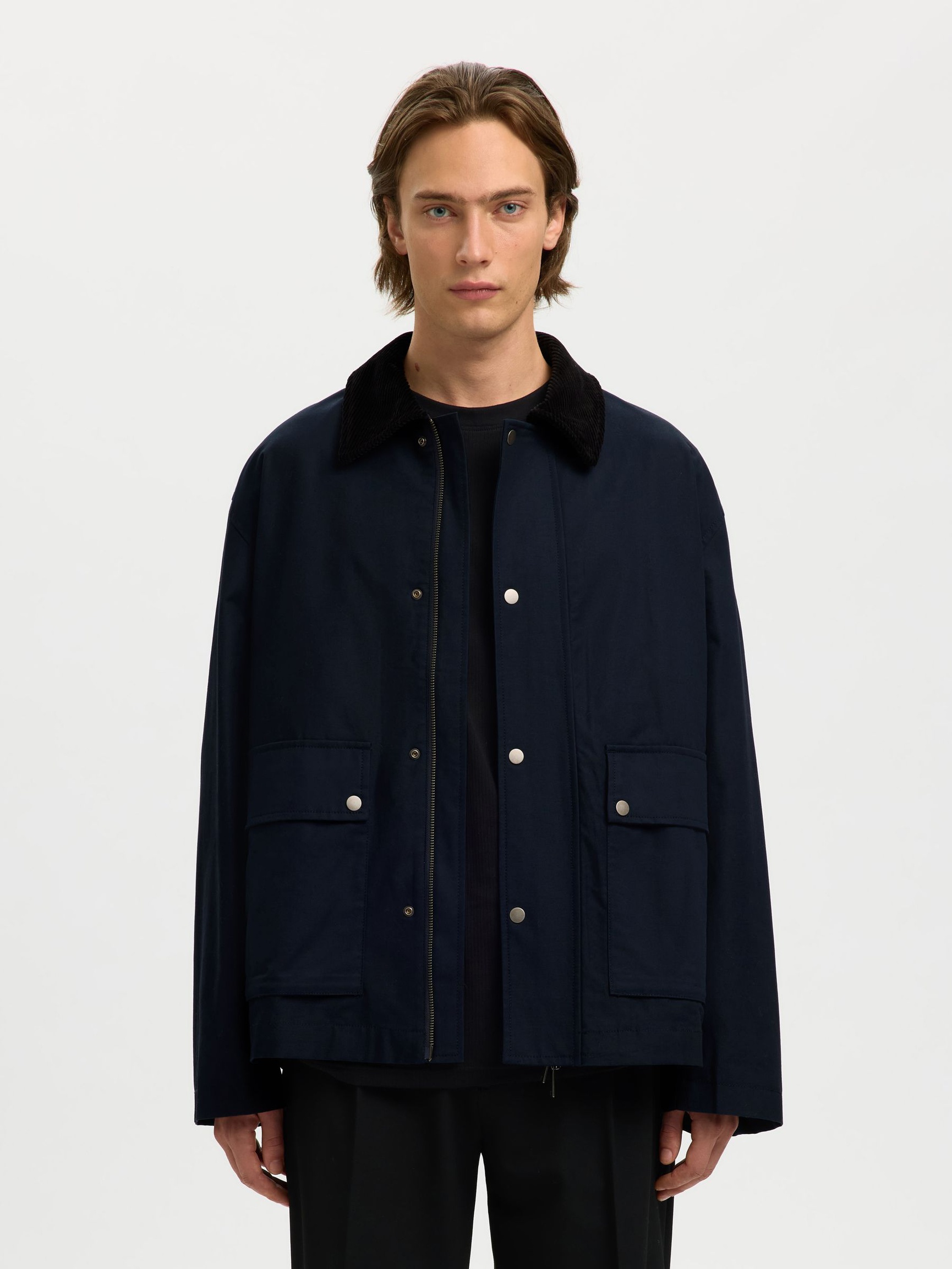 COTTON SHORT JACKET, Sky Captain, highres