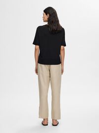 KNITTED T-SHIRT, Black, highres