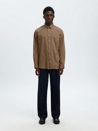 SLIM FIT STRETCH SHIRT, Chocolate Chip, highres