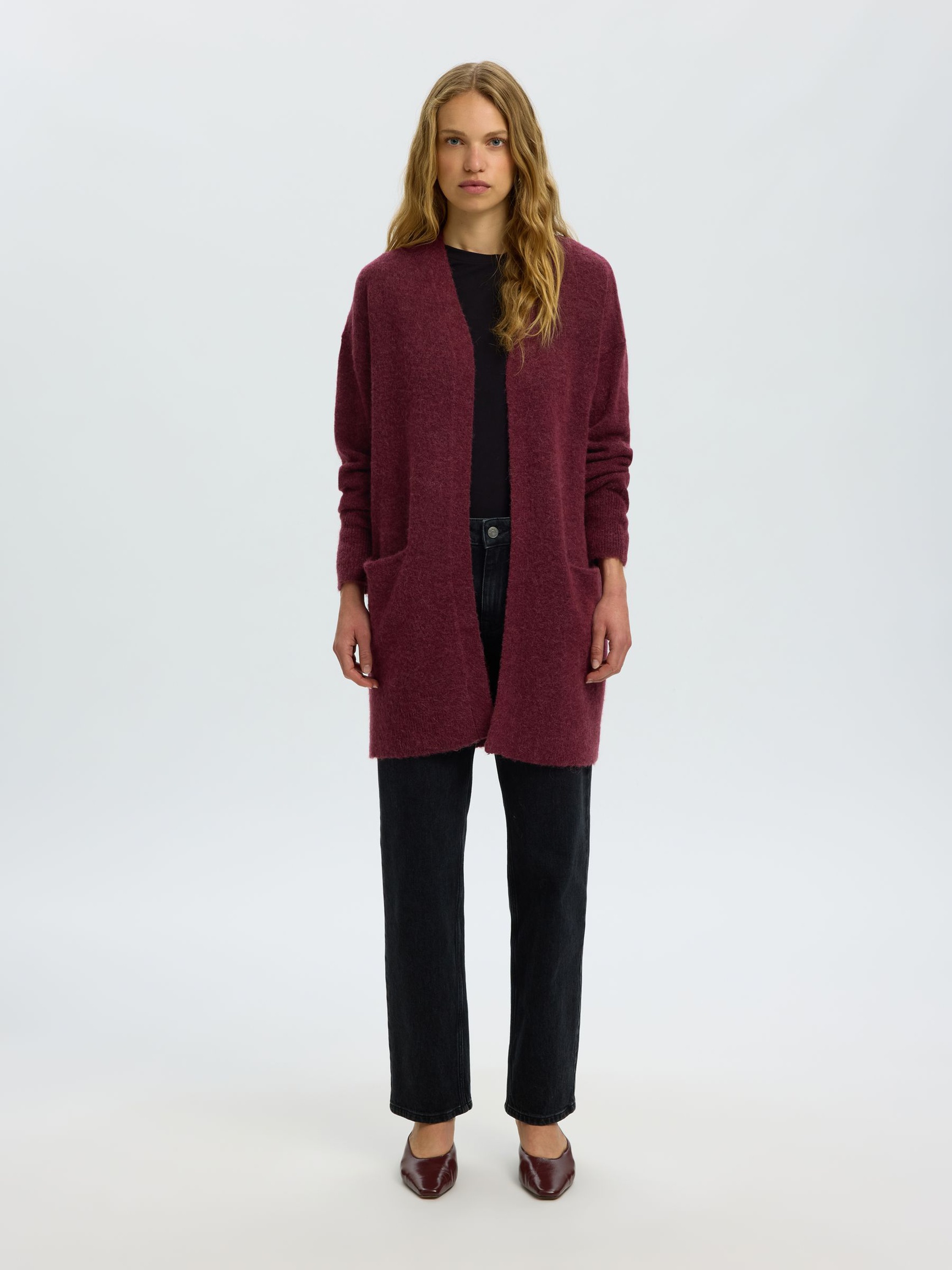 LANGE STRICKJACKE, Tawny Port, highres
