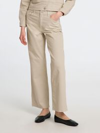 HIGH WAIST WIDE FIT JEANS, Beige, highres