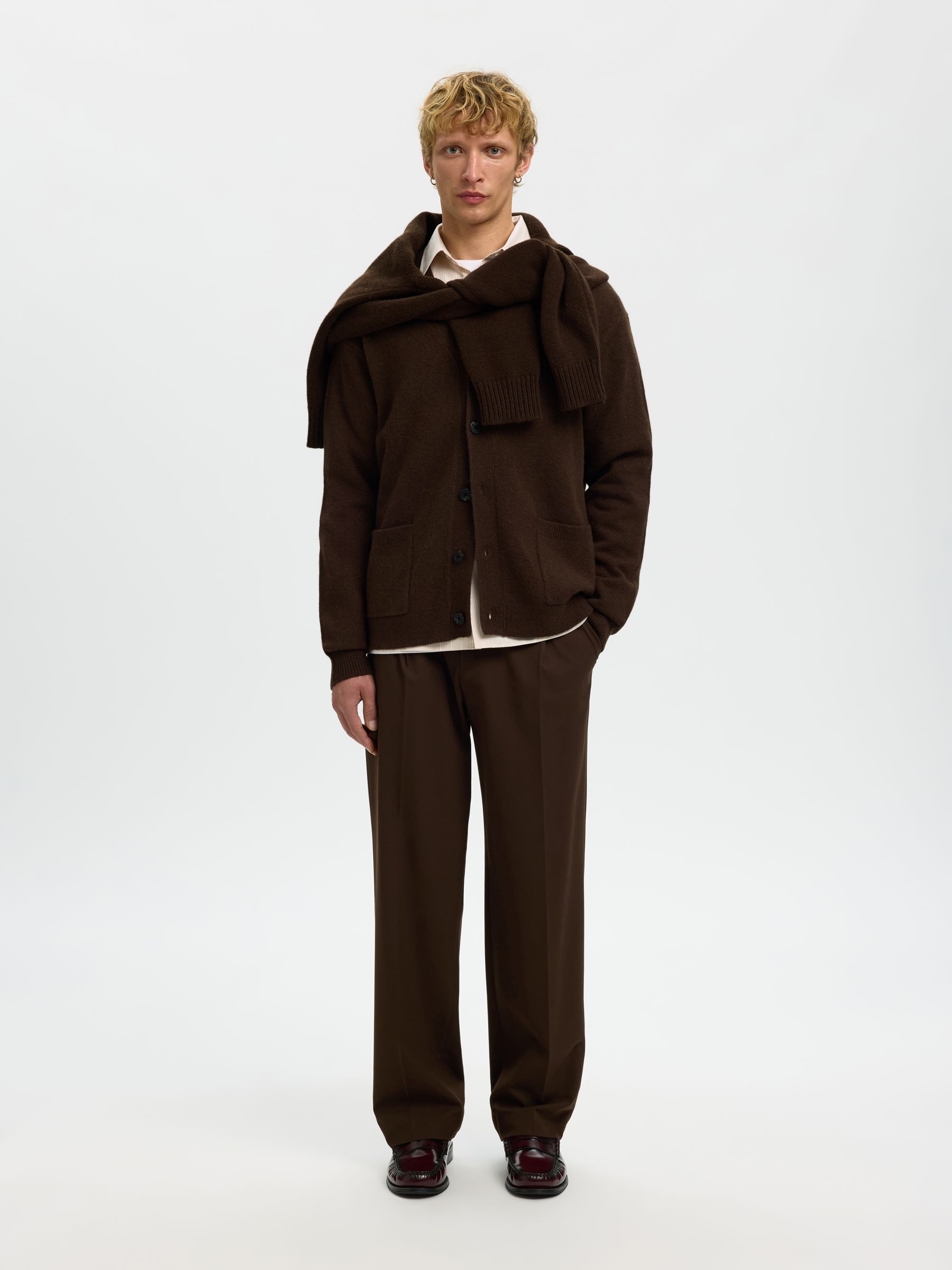 LAINE MÉLANGÉE CARDIGAN, Demitasse, highres