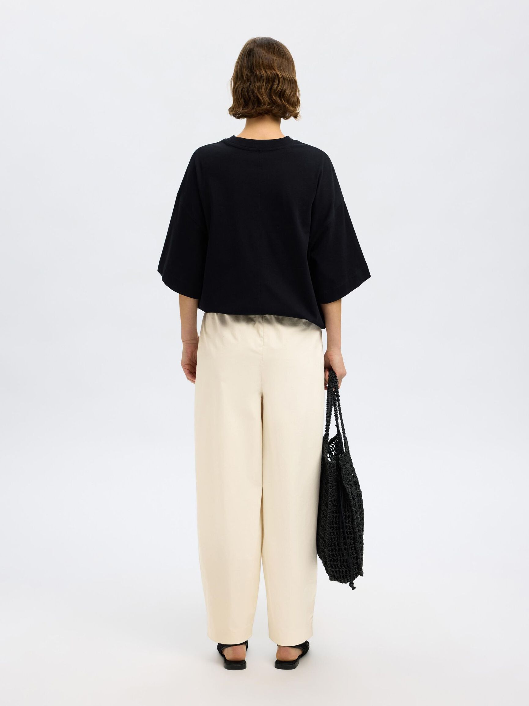 BAUMWOLL BARREL FIT HOSEN, Birch, highres