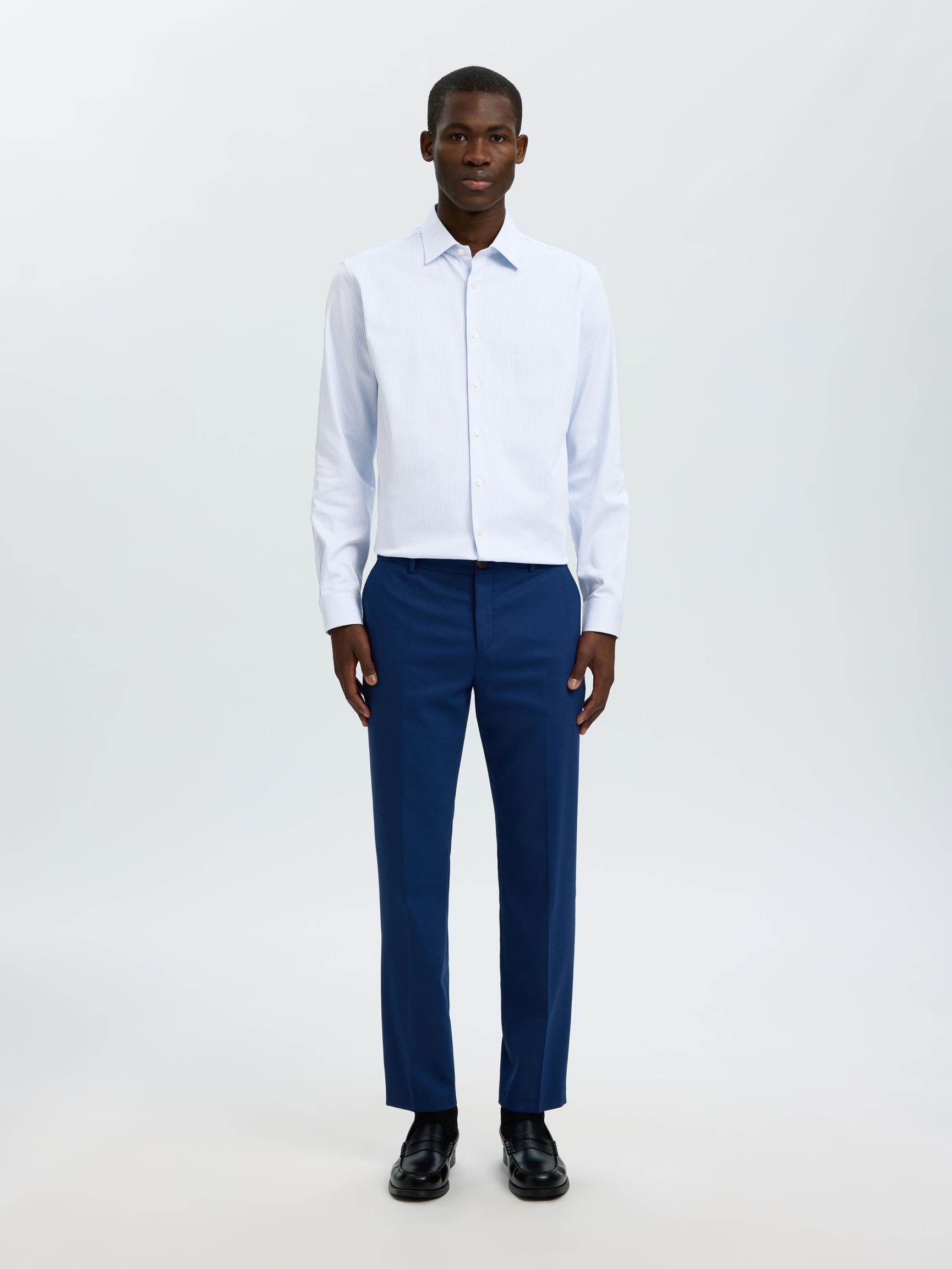 SLIM FIT STRETCH SHIRT, Cashmere Blue, highres