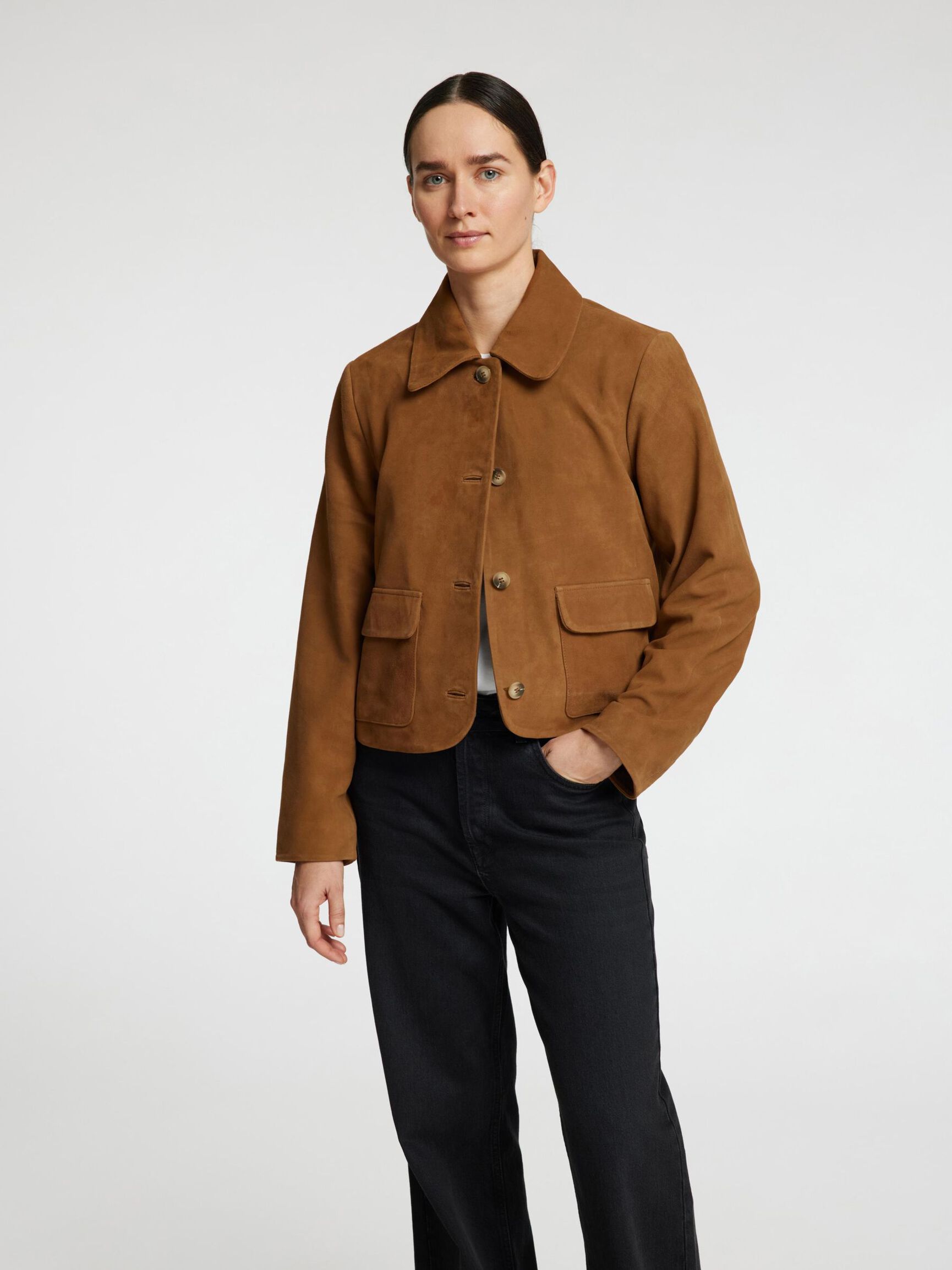 100% WILDLEDER JACKE, Sepia Tint, highres