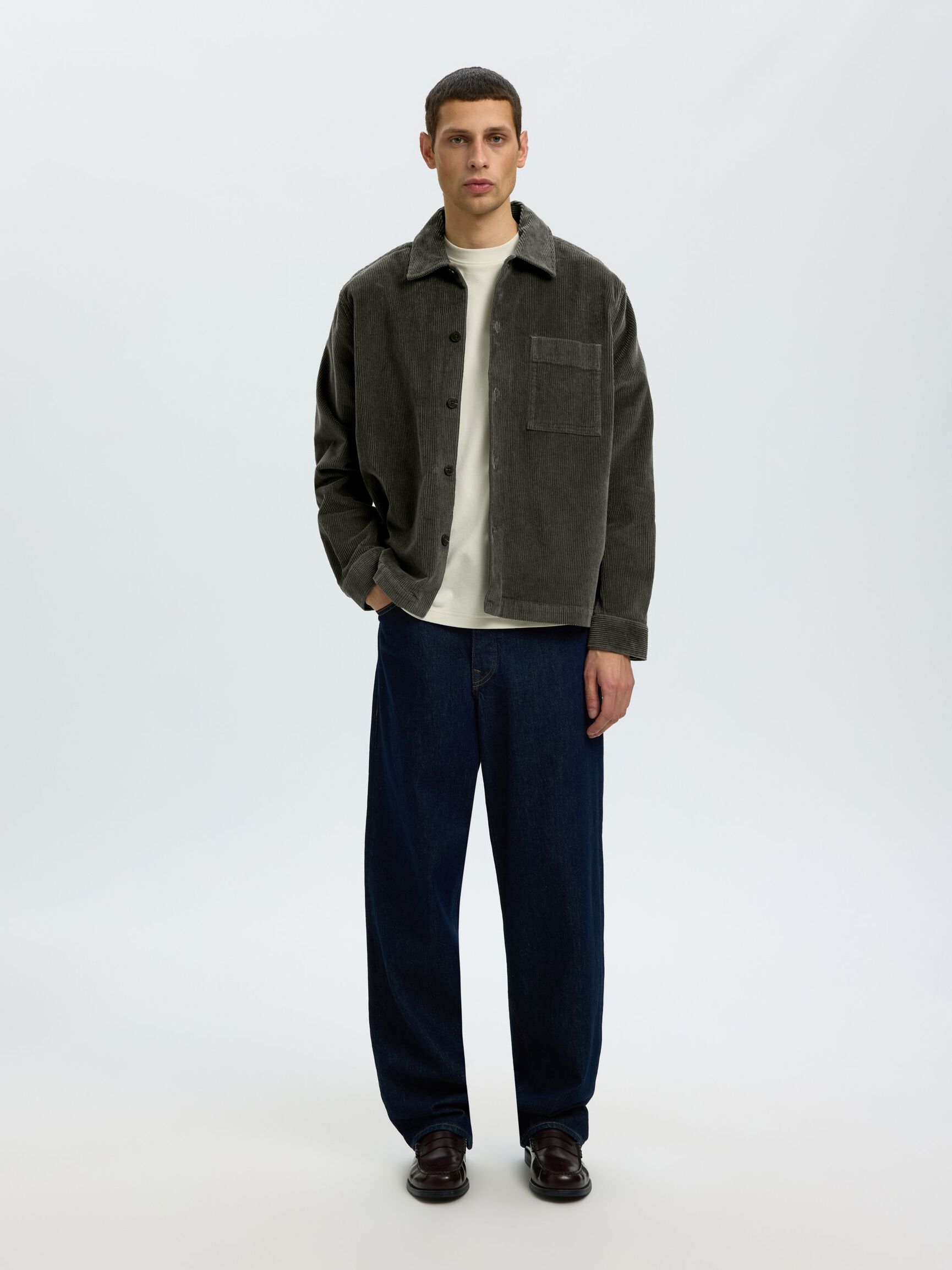 CORDUROY OVERSHIRT, Forest Night, highres