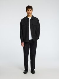 LINNENMIX OVERSHIRT, Black, highres