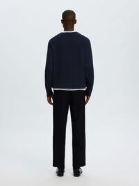 KATOENEN GEBREIDE TRUI, Navy Blazer, highres