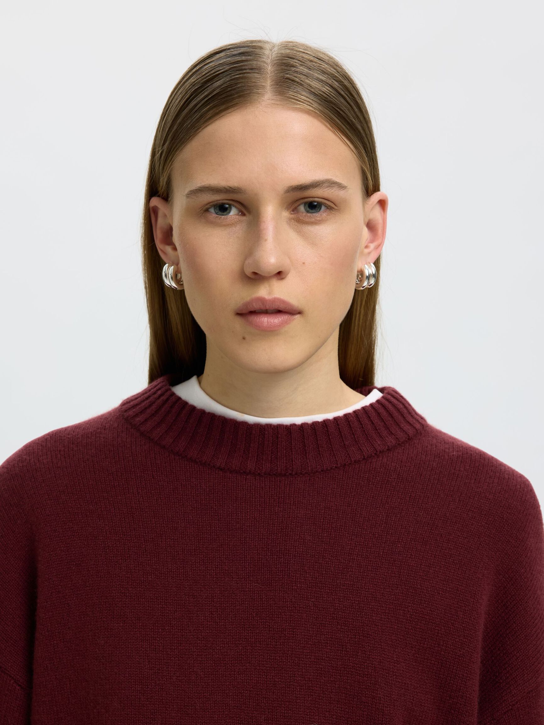 CASHMERE BLEND PULLOVER, Tawny Port, highres