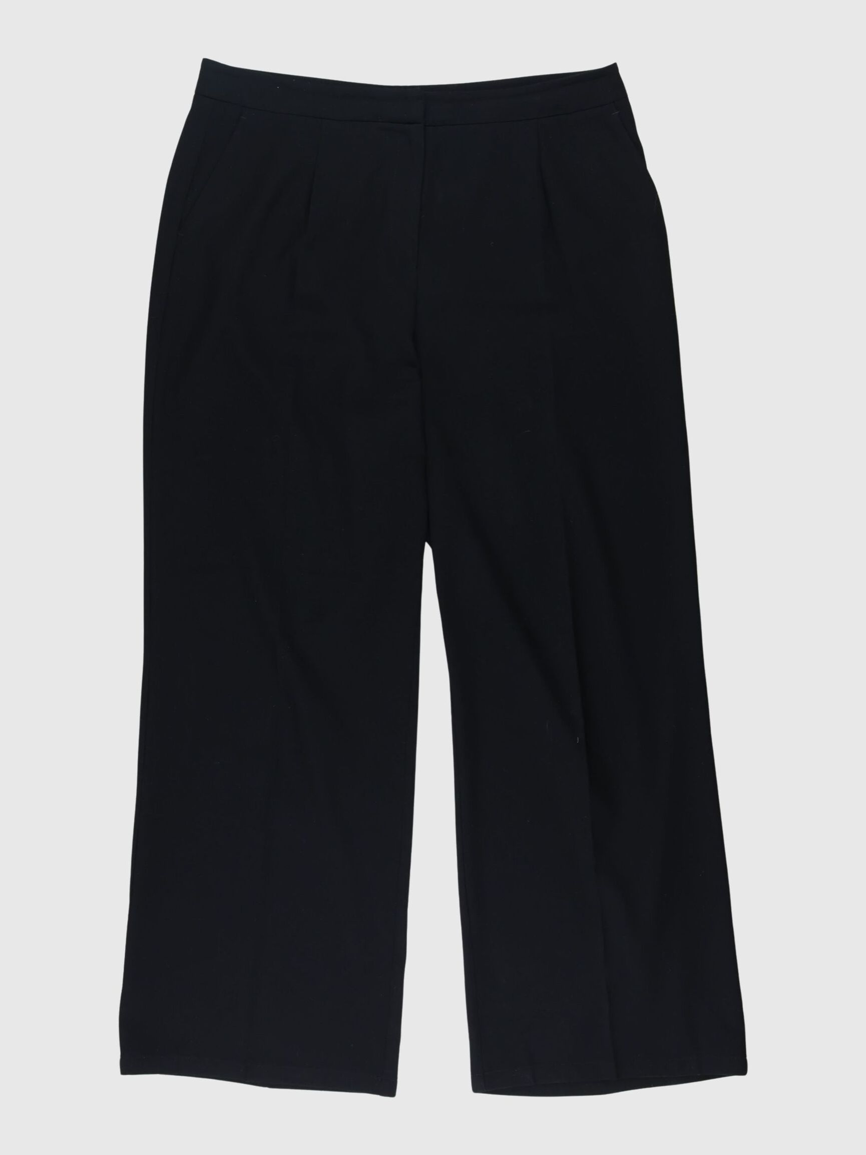 SATIN WIDE-LEG TROUSERS, Black, highres