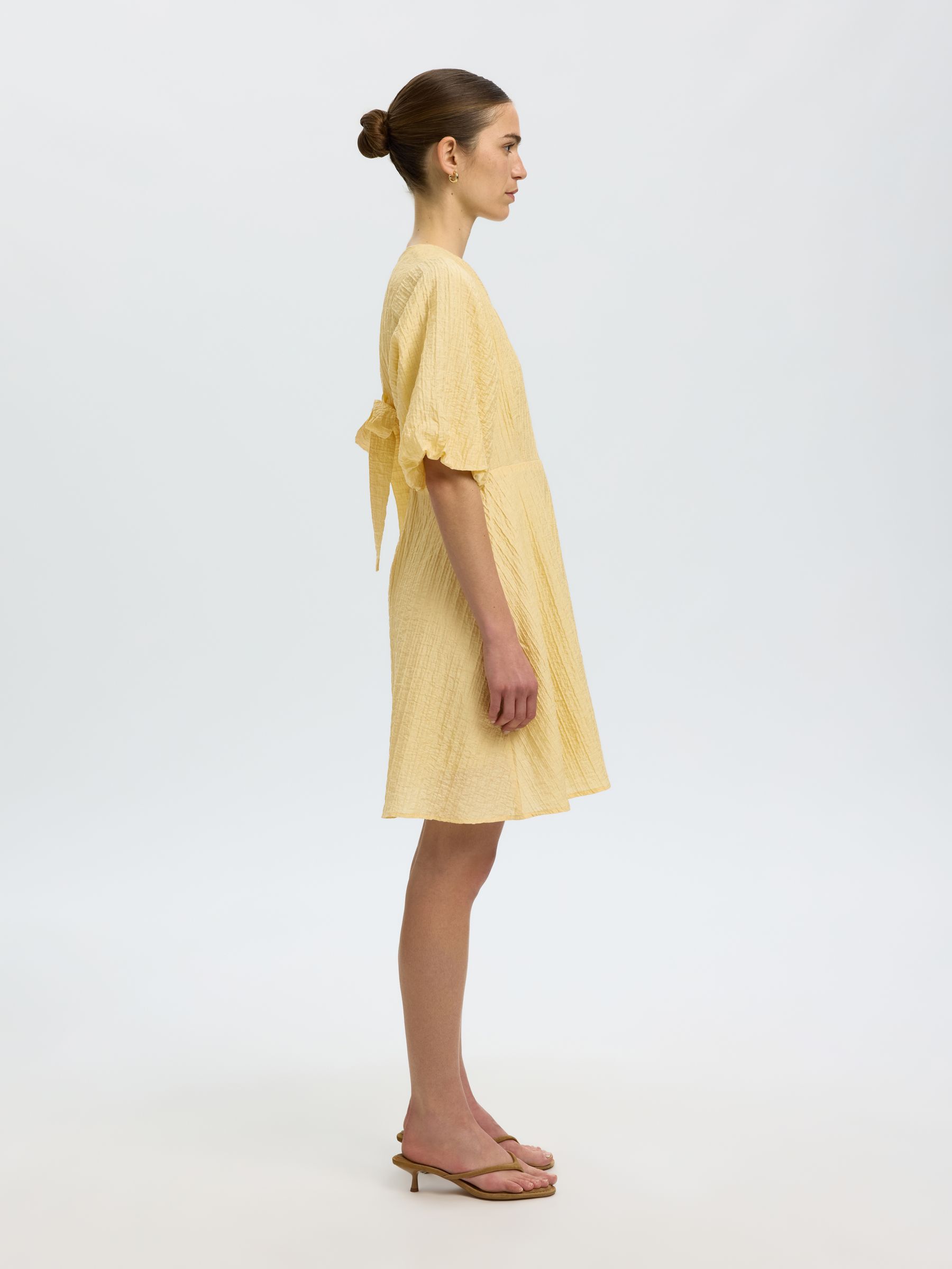 SHORT SLEEVED MINI DRESS, Italian Straw, highres