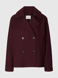 WOOL BLEND DOUBLE-BREASTED JACKET, Tawny Port, highres