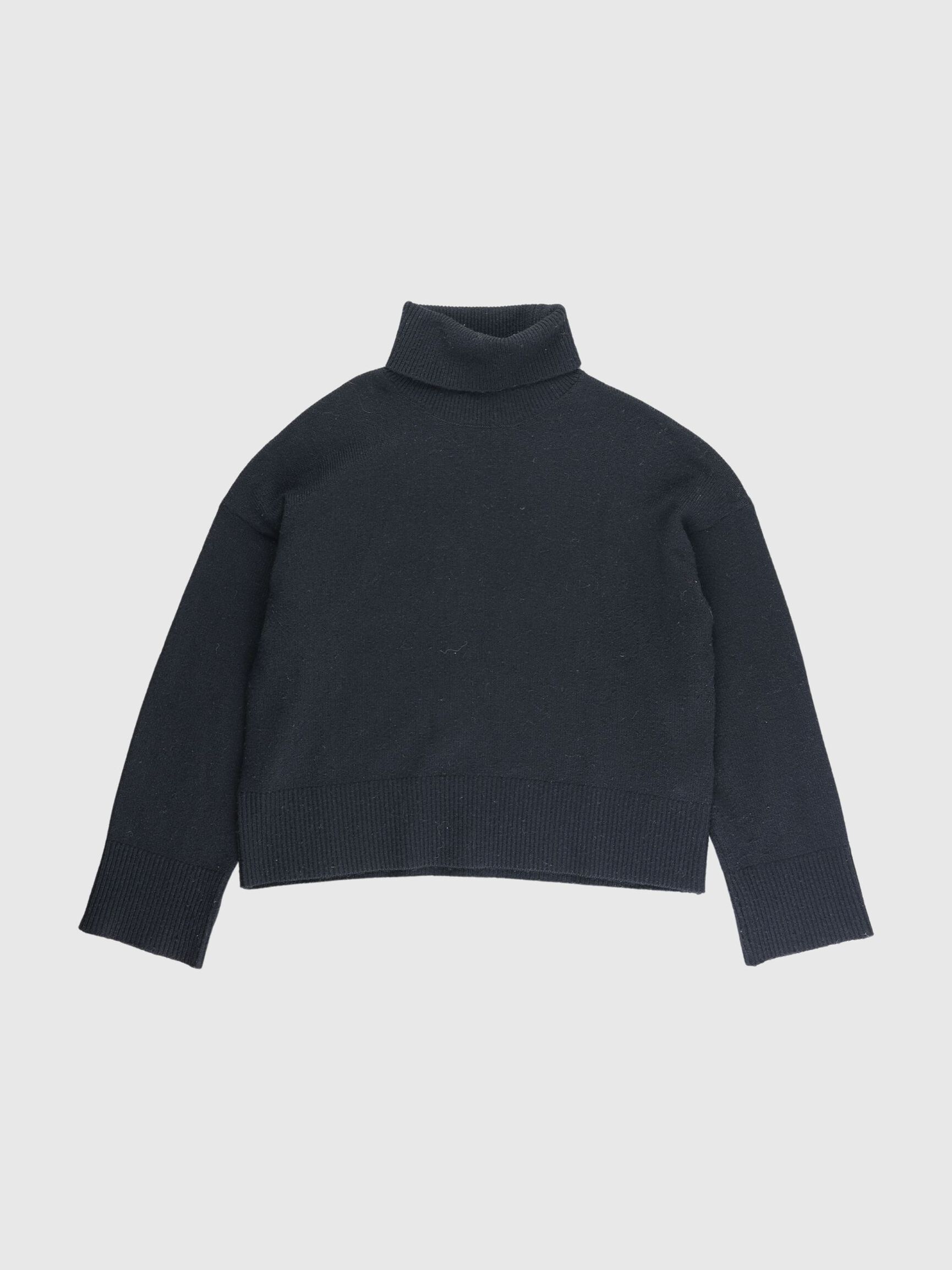 WOLLGEMISCH ROLLKRAGEN PULLOVER, Black, highres