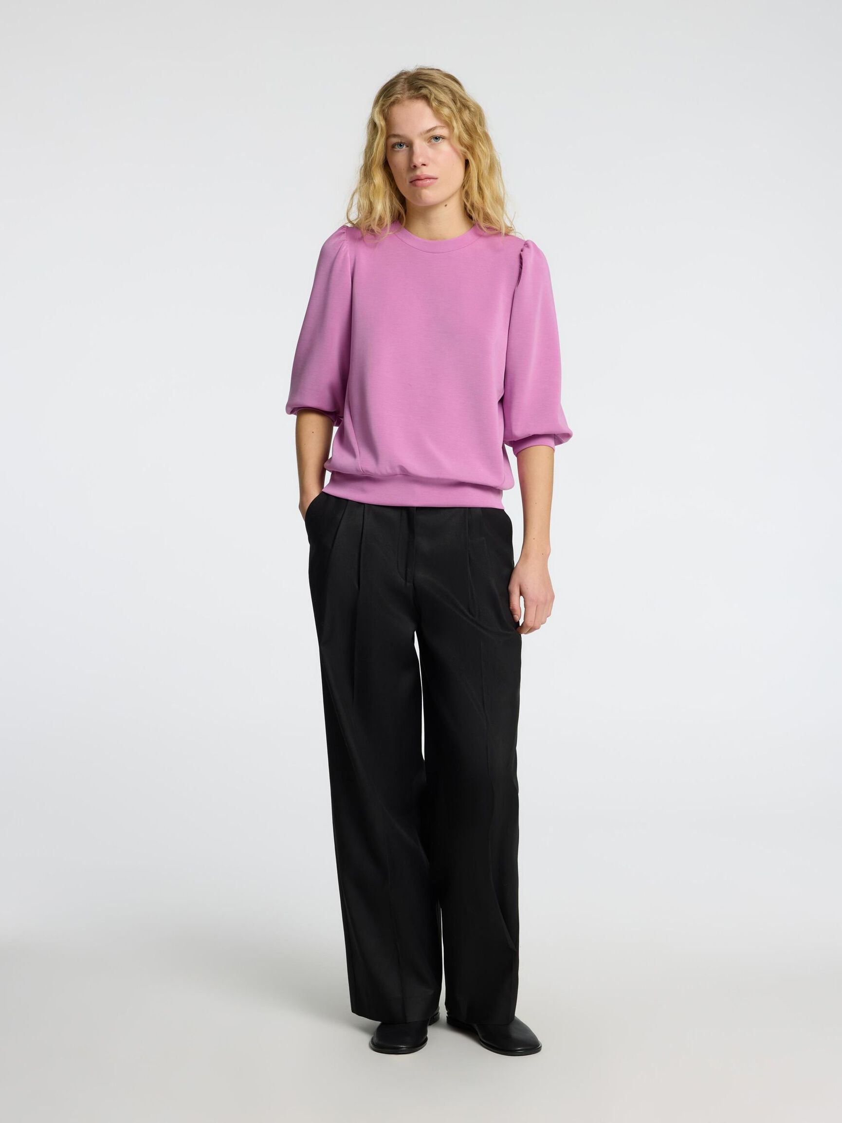 PUFF SLEEVE SWEATSHIRT, First Bloom, highres