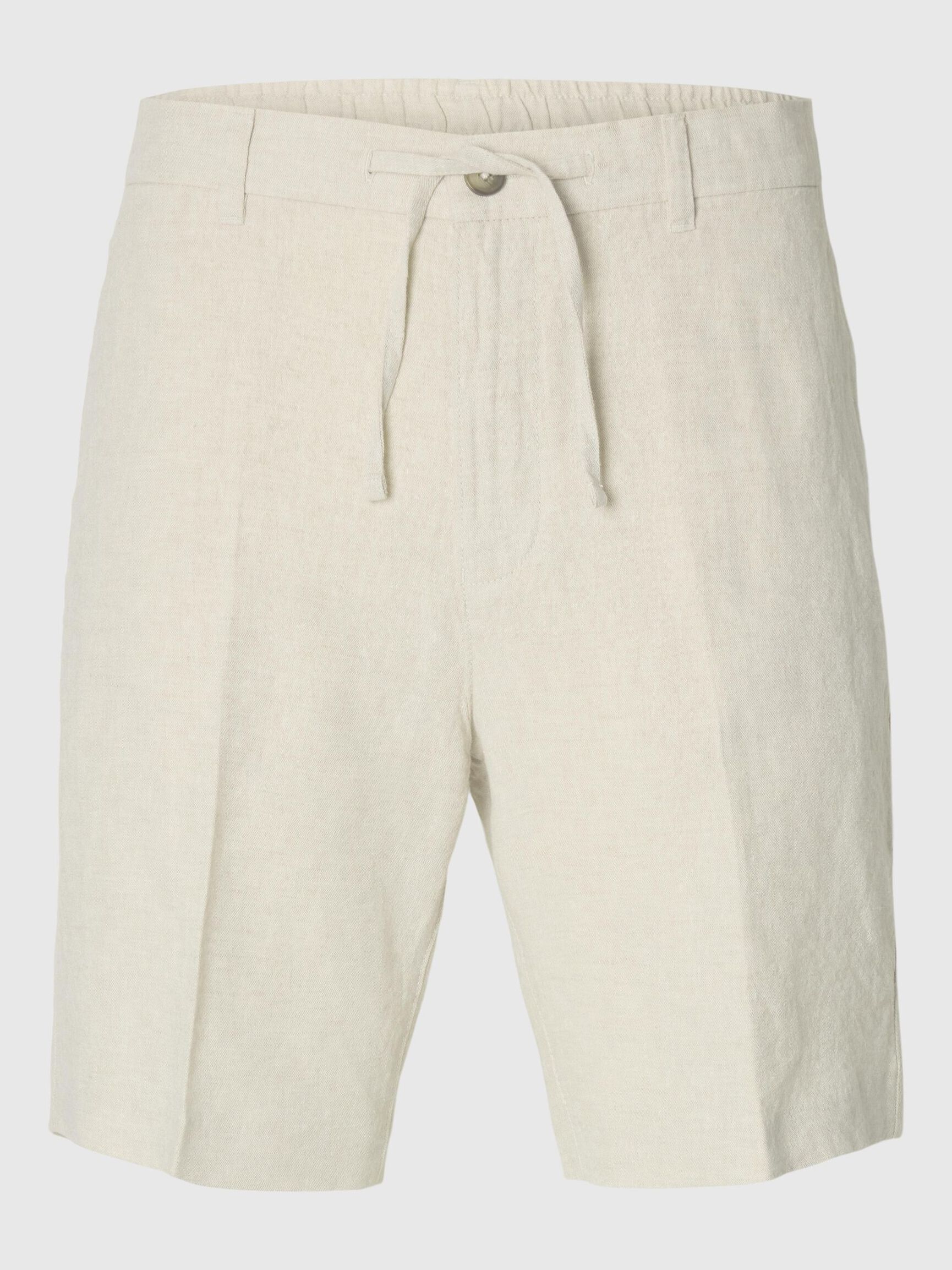 REGULAR FIT LINEN-BLEND SHORTS, Pure Cashmere, highres