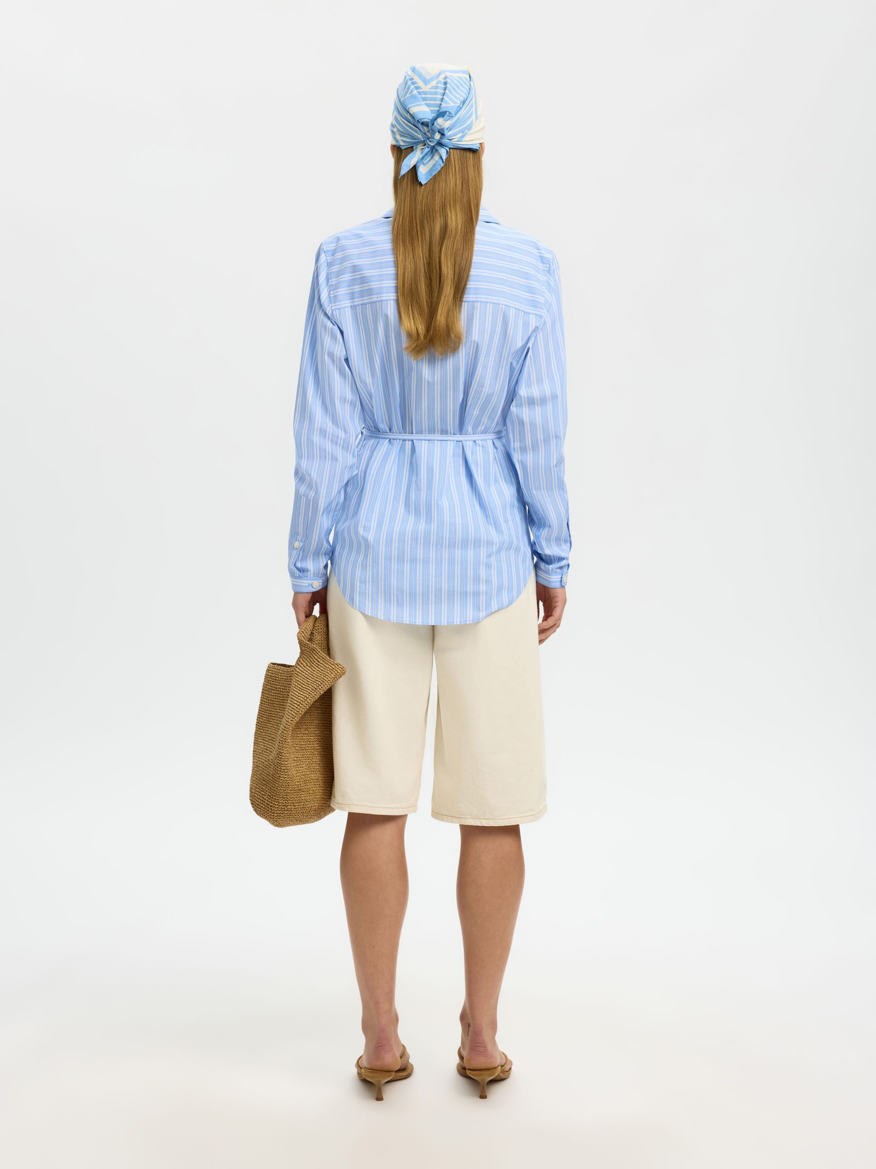 BINDELUKNING FORAN LANGÆRMET SKJORTE, Cashmere Blue, highres