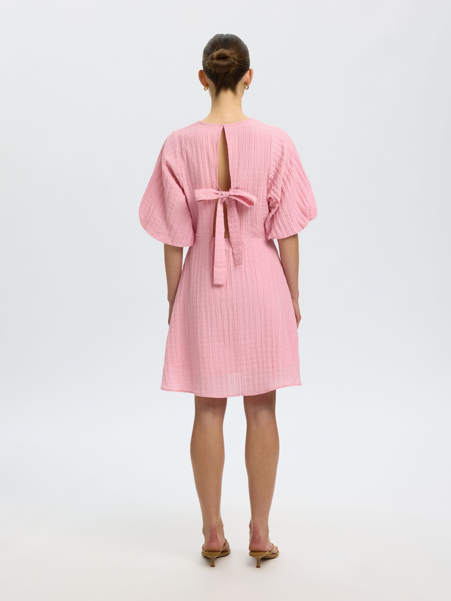 SHORT SLEEVED MINI DRESS, Bleached Mauve, highres