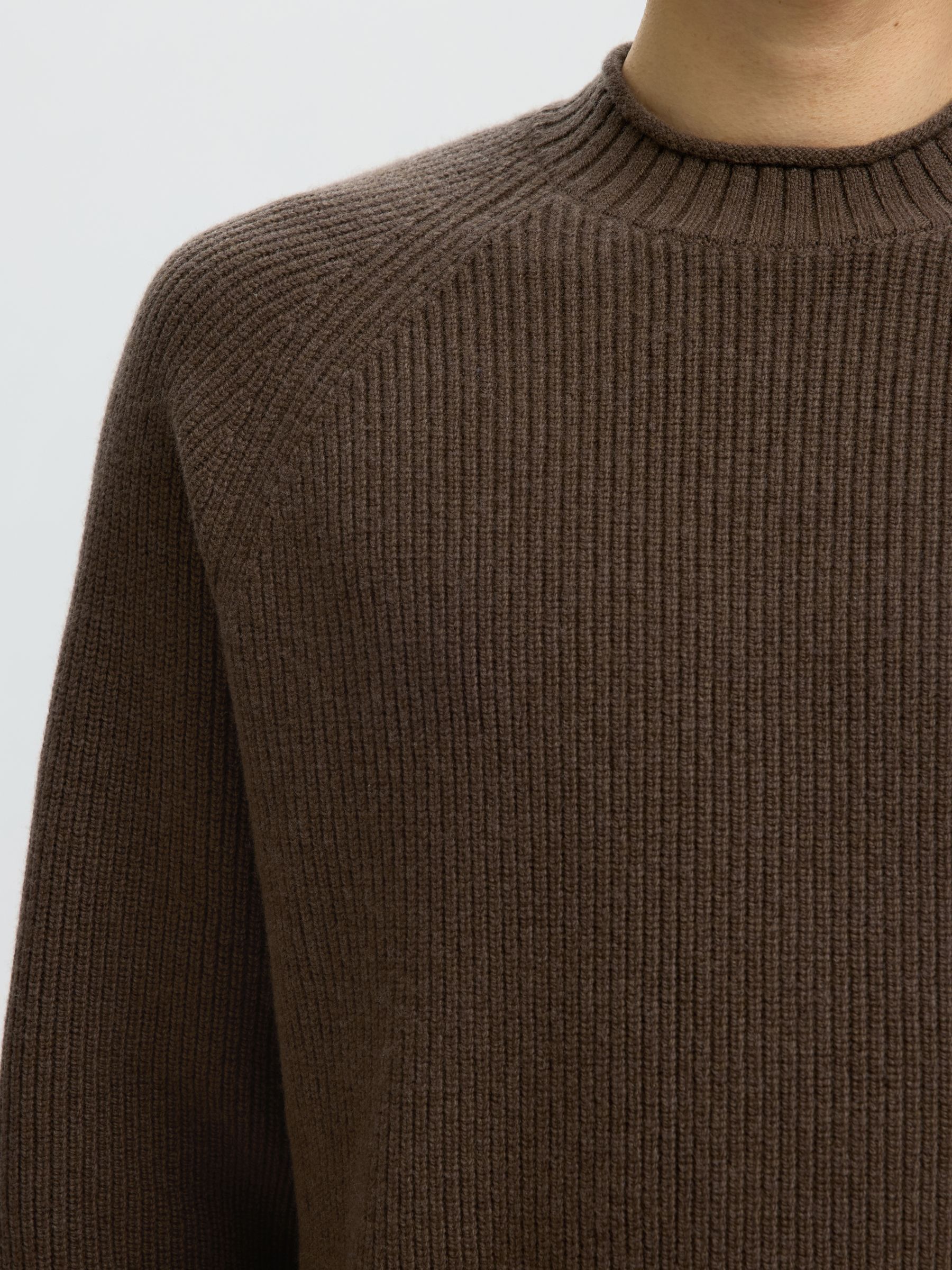 WOOL JUMPER | Brown | Selected