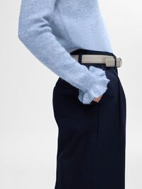 WOOL BLEND RUFFLED SLEEVE PULLOVER, Endless Sky, highres