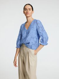 BLOMSTERPRINTET BLUSE, Vista Blue, highres