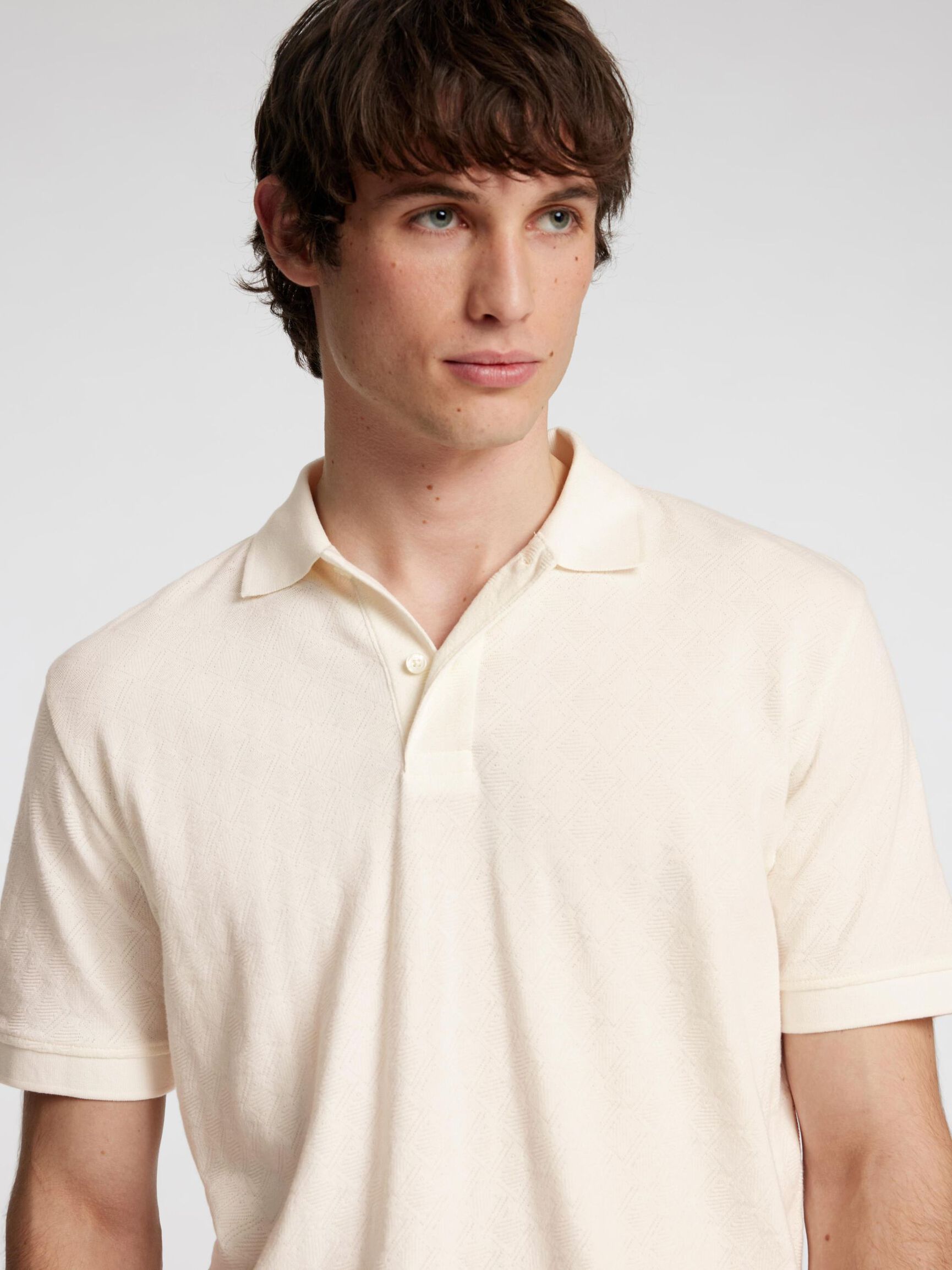 TEJIDO DE JACQUARD POLO, Egret, highres