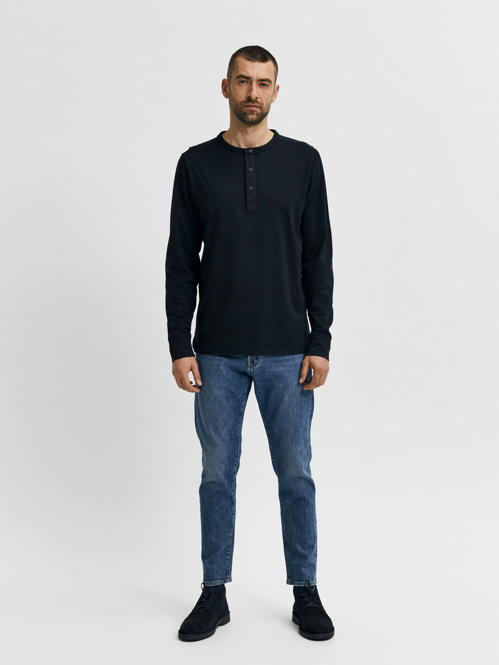 JEANS STRETTI IN FONDO, Medium Blue Denim, highres
