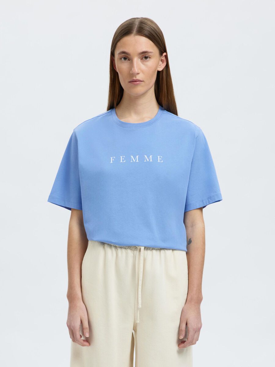 Selected PRINTED T-SHIRT, Cornflower Blue, highres - 16085609_CornflowerBlue_1034576_003.jpg