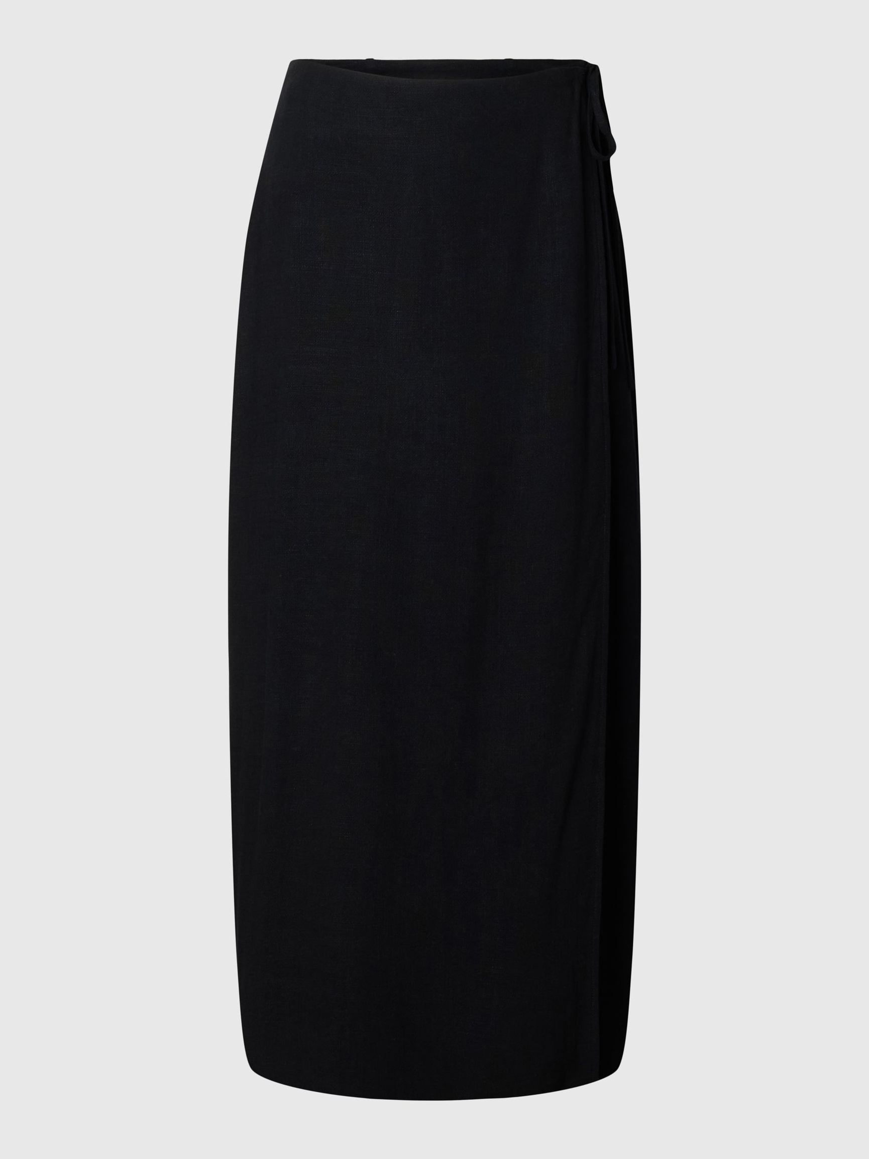WRAP MAXI SKIRT, Black, highres