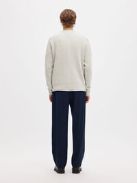 CREWNECK PULLOVER, Light Grey Melange, highres
