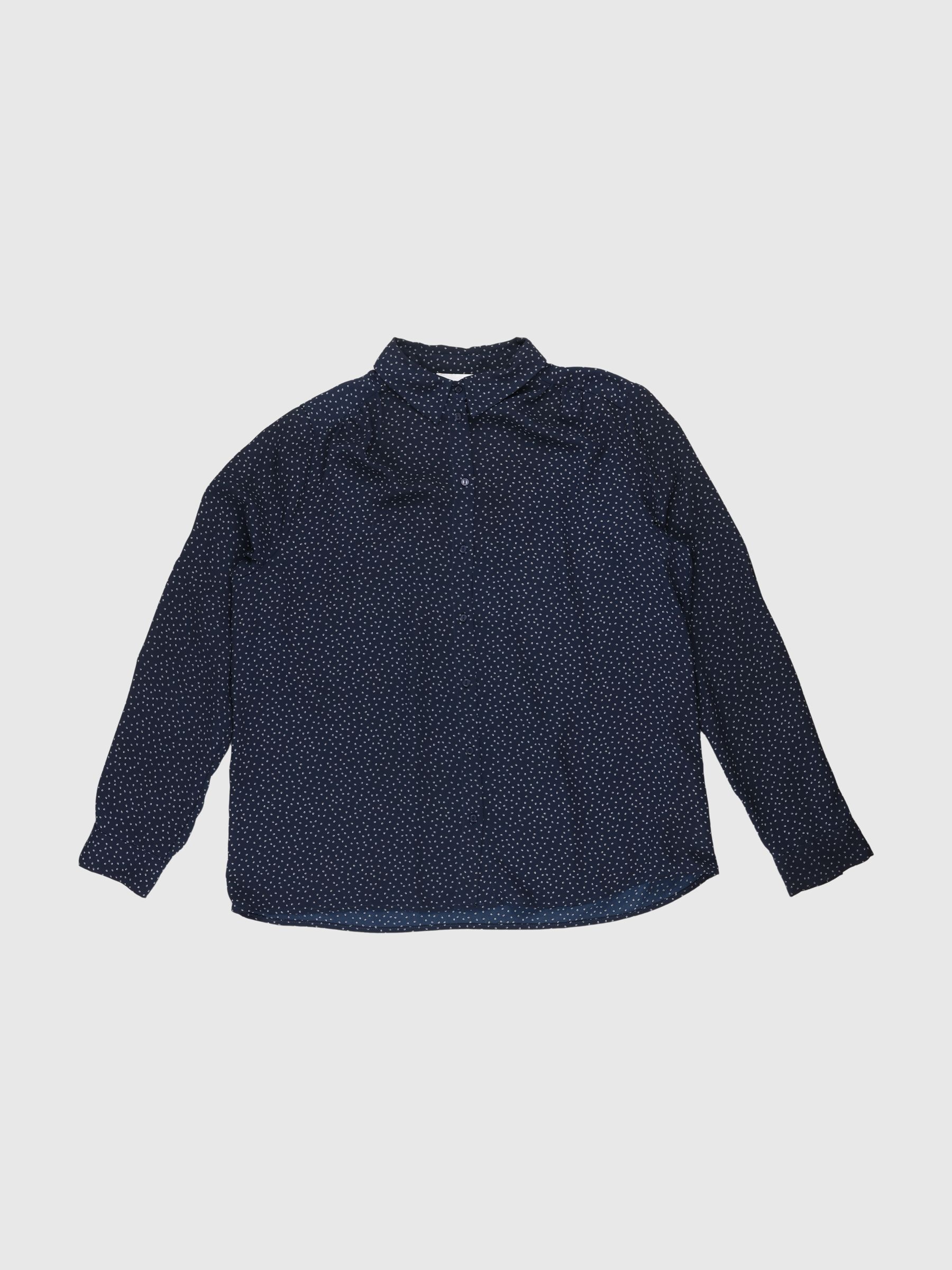 RECYCLED POLYESTER DOTTED SHIRT, Dark Sapphire, highres