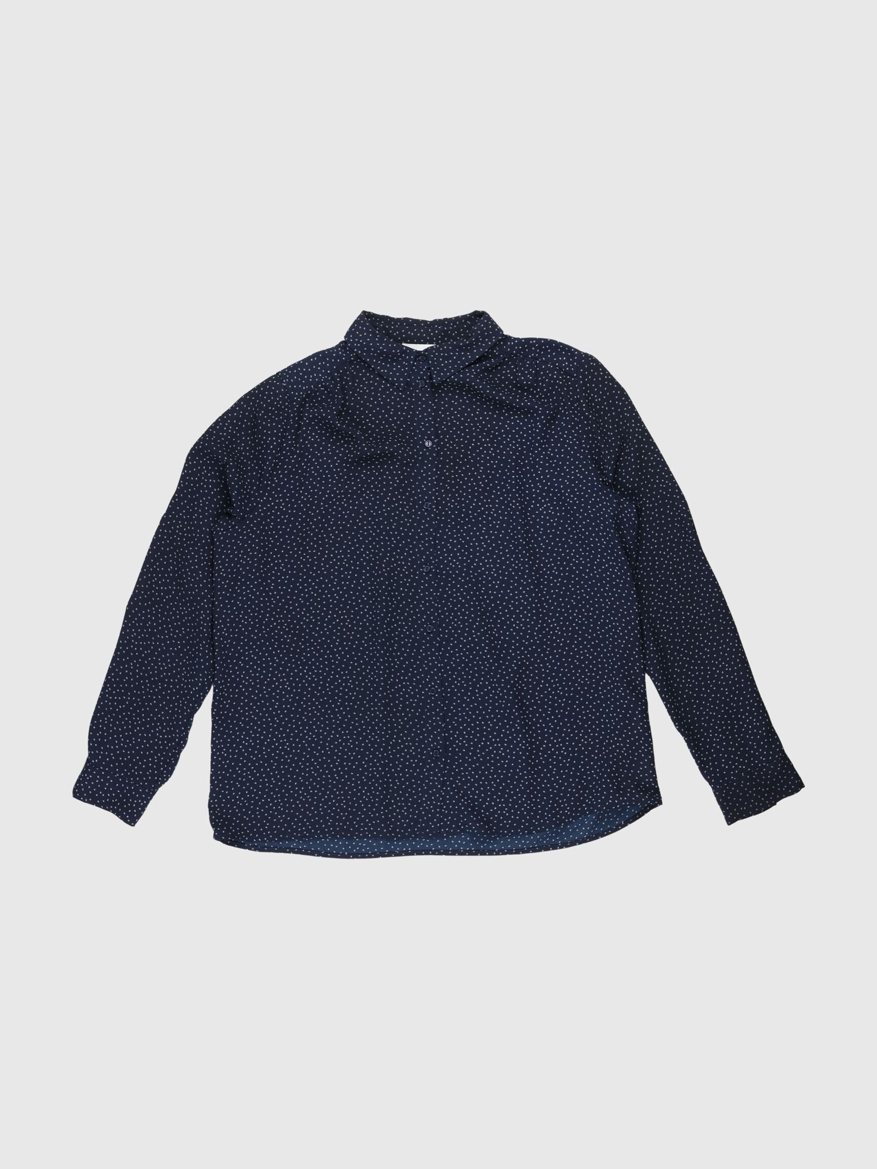 RECYCLED POLYESTER DOTTED SHIRT, Dark Sapphire, highres