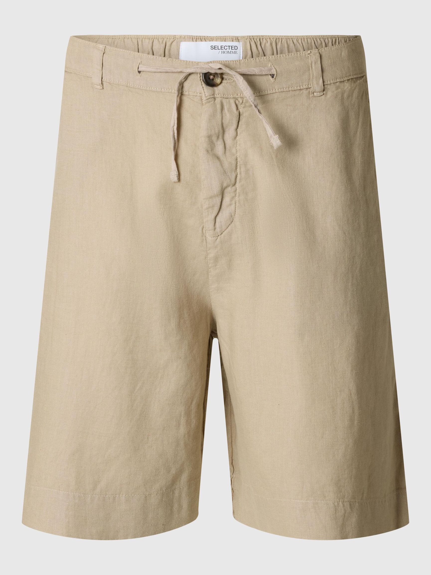 LOOSE FIT LINEN-BLEND SHORTS, Pure Cashmere, highres