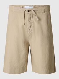 LOOSE FIT LINEN-BLEND SHORTS, Pure Cashmere, highres